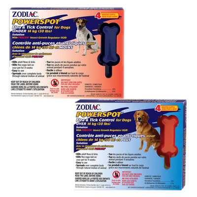 Zodiac Powerspot Dog Topical Flea & Tick Treatment 4pk