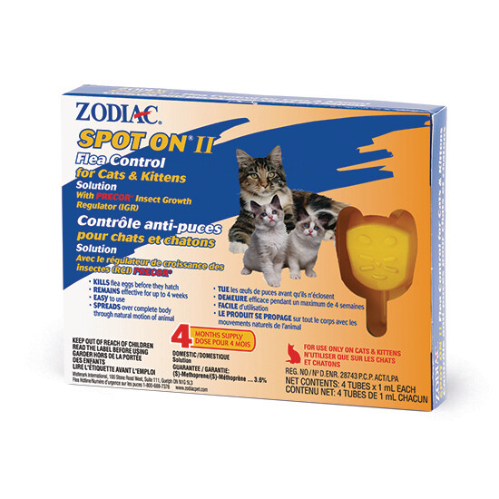 Zodiac Spot On II Cat Topical Flea Treatment 4pk