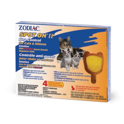 Zodiac Spot On II Cat Topical Flea Treatment 4pk
