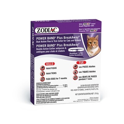 Zodiac Power Band Plus Breakaway Flea & Tick Collar for Cats & Kittens