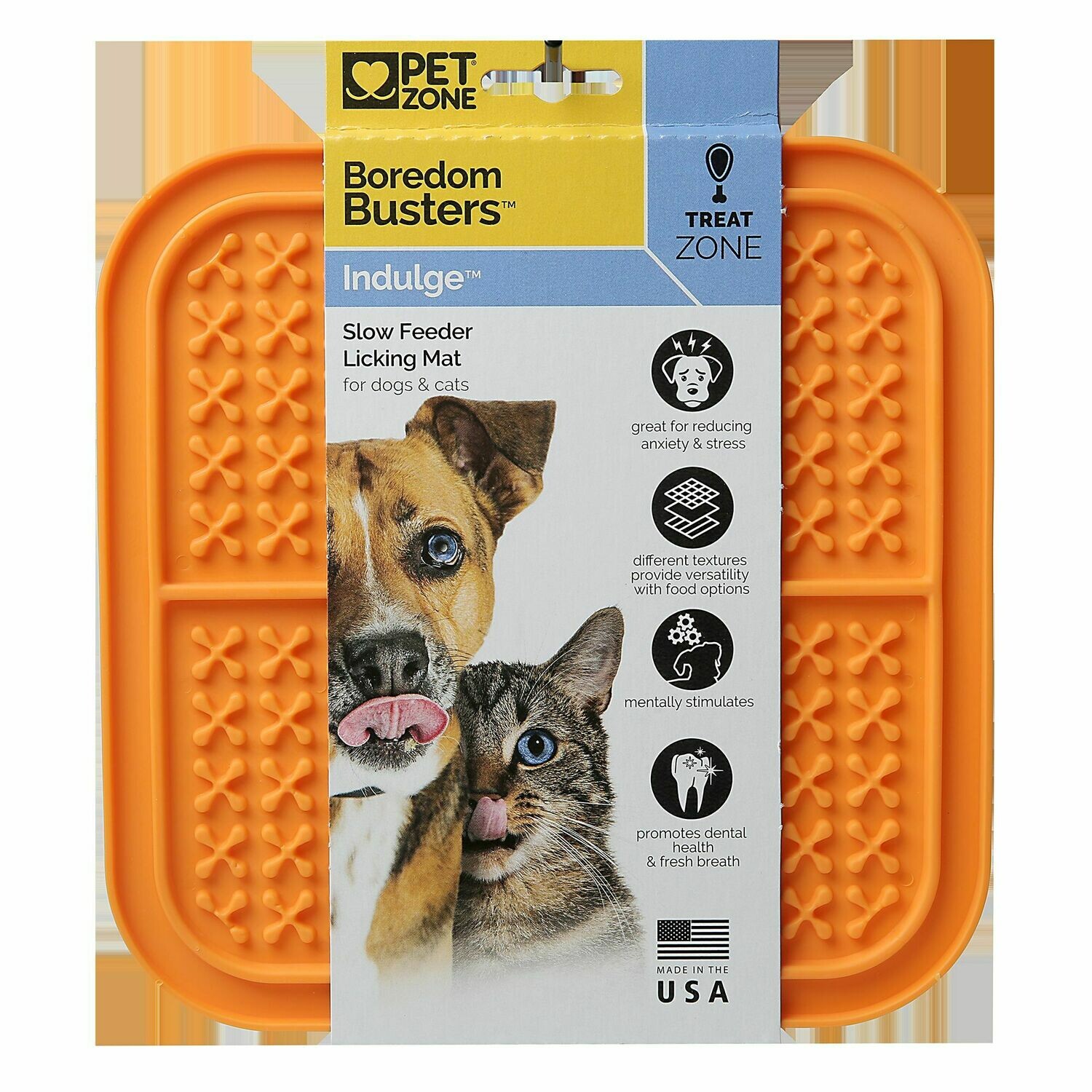 Boredom & Anxiety Reducer; for Food Yogurt 2-Pack Classic Dog Buddy & Soother Fun Alternative to a Slow Feed Dog Bowl Treats Lickimat Slow Feeder for Dogs or Peanut Butter Green & Orange. 