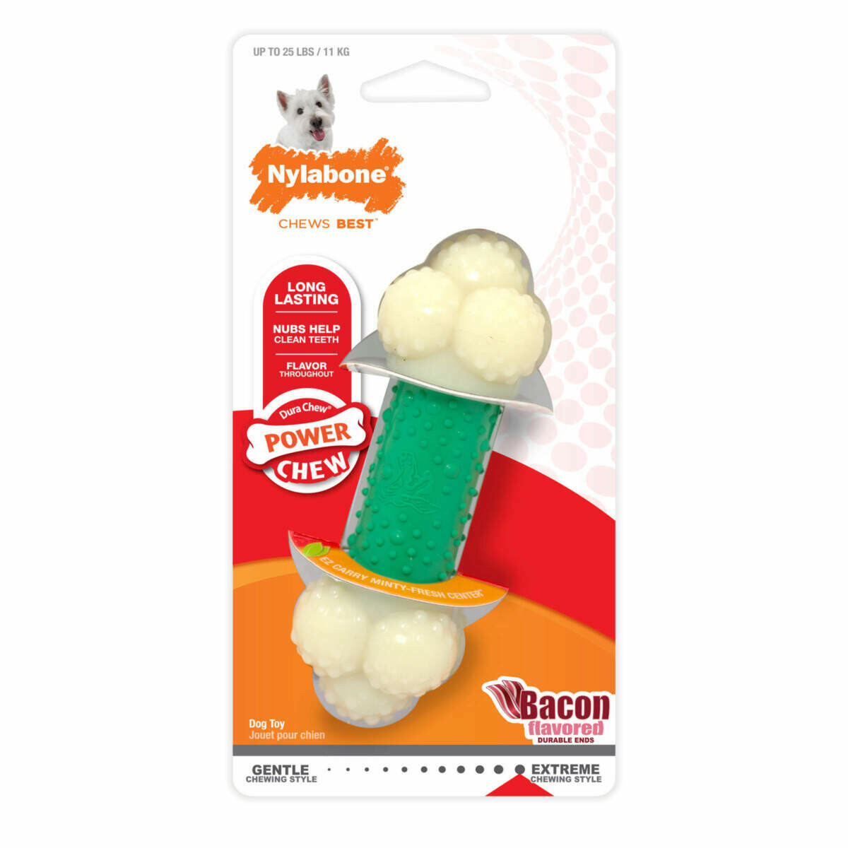 Nylabone Power Chew Double Action Durable Dog Toy, Size: Regular (up to 25lbs)