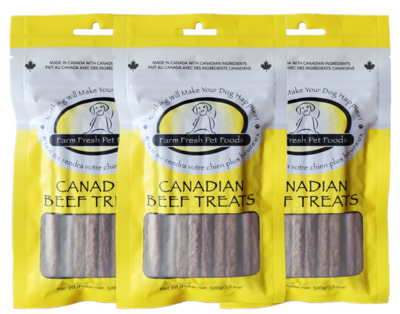 Farm Fresh Pet Foods Canadian Beef Treats 100g Farm Fresh Pet Foods Canadian Beef Treats 100g