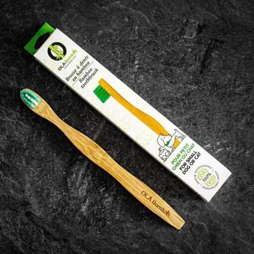 OLA Bamboo Toothbrush, Size: Cat/Small Dog