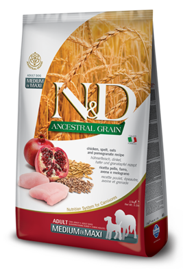 Farmina N&D Ancestral Grain Dog Food Chicken & Pomegranate Adult Medium/Maxi