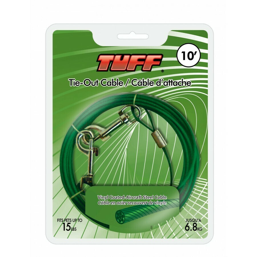 TUFF Tie-Out Cables, Length: 10', Weight Rating: <15lbs