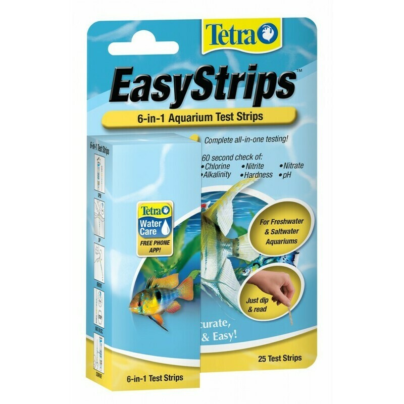 Tetra EasyStrips 6-in-1 Aquarium Test Strips 25pk