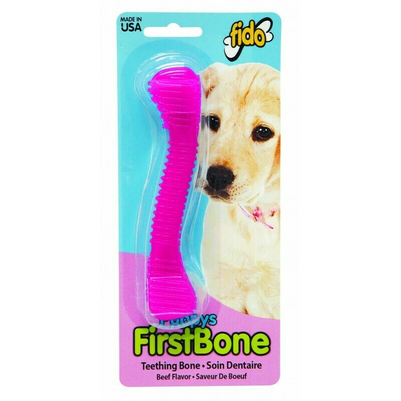 Fido Puppy's First Bone M 5.25", Colour: Pink