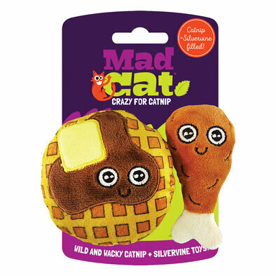 Mad Cat Cat Toy Chicken n' Waffles 2pk
