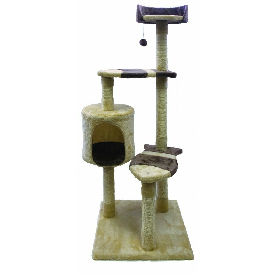 Burgham Scratch Post 3 Level Fish Step with Condo 49"