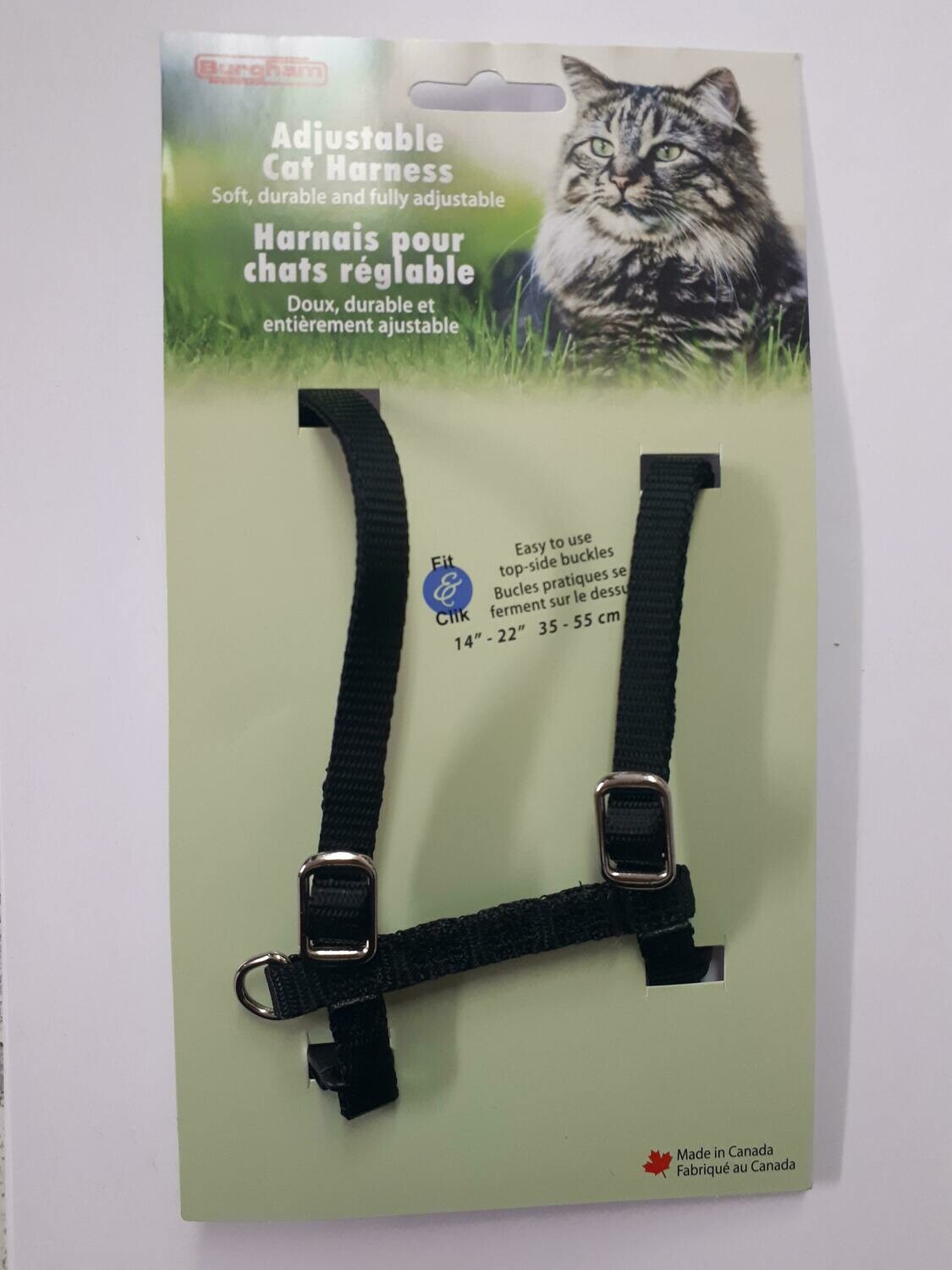 Burgham Adjustable Cat Harness, Colour: Black