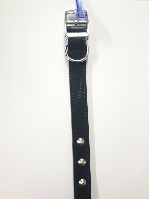 Ancol Studded Leather Collar Black