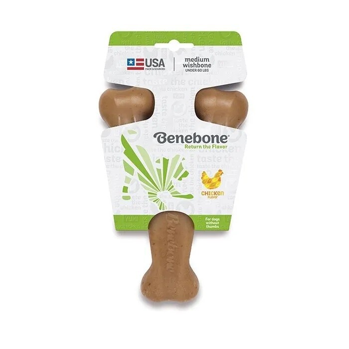 Benebone Wishbone Dog Toy, Size: S <30lbs, Flavour: Chicken