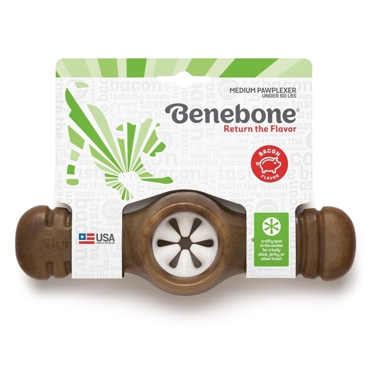 Benebone Pawplexer Dog Toy Bacon