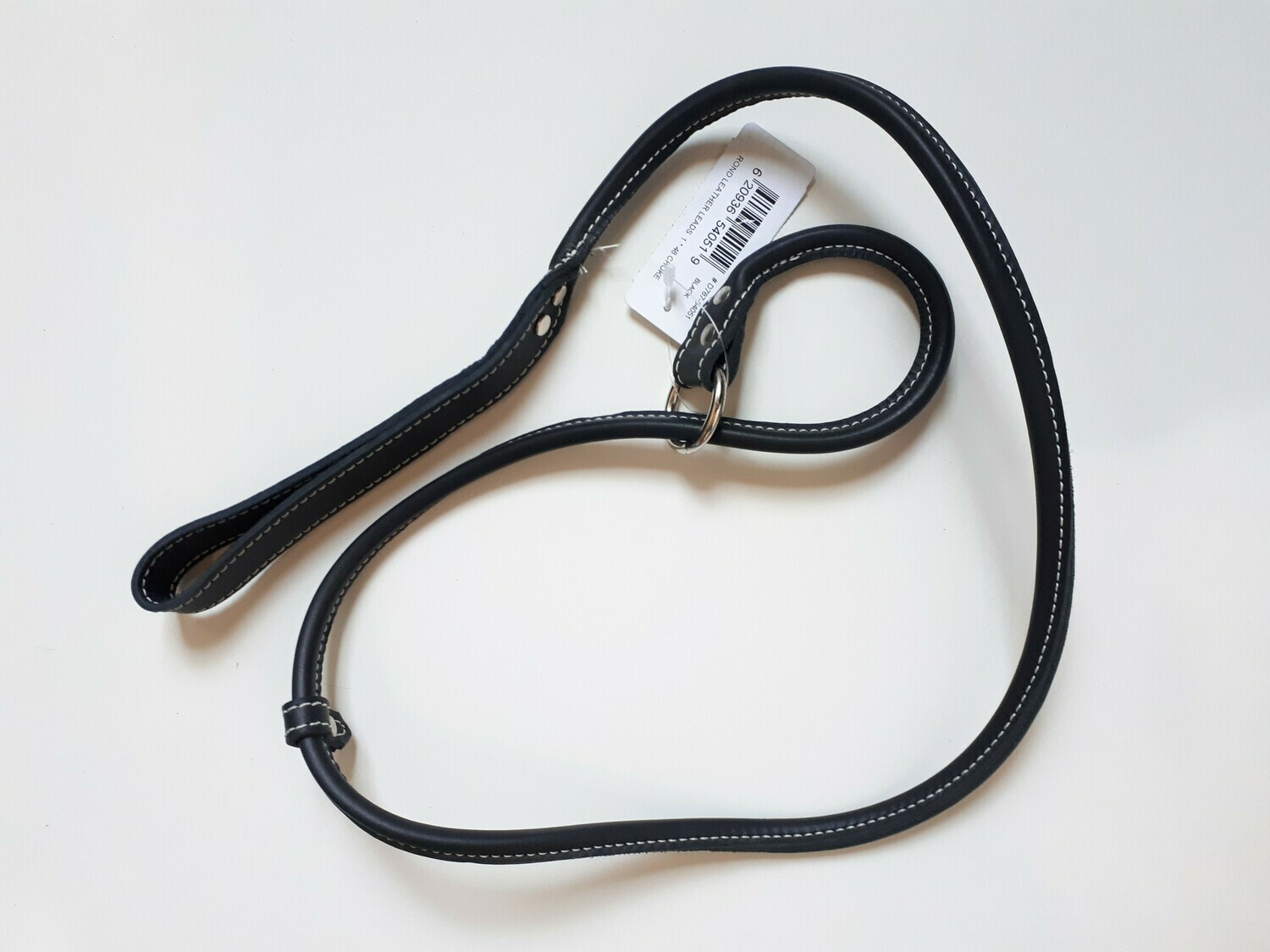 Lacet Arizona Leather Slip Lead Round Black 48"