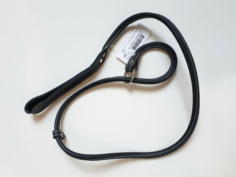 Lacet Arizona Leather Slip Lead Round Black 48"
