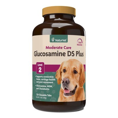 NaturVet Glucosamine DS Plus Chewable Tabs Time Release Level 2 120ct