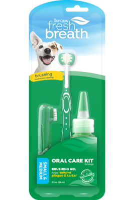 TropiClean Fresh Breath Oral Care Kit for Small & Medium Dogs