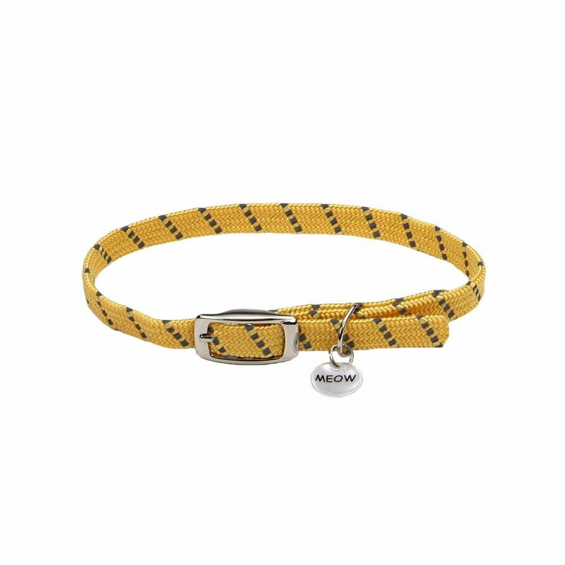ElastaCat Reflective Safety Stretch Cat Collar with Reflective Charm 3/8 x 10"