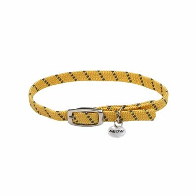 ElastaCat Reflective Safety Stretch Cat Collar with Reflective Charm 3/8 x 10"