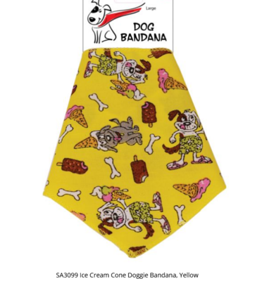 Bandanas Unlimited Summer Ice Cream Cone Doggie Bandana