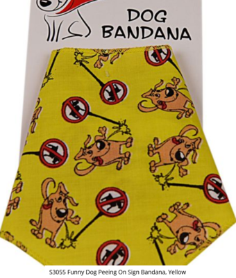 Bandanas Unlimited Funny Dog Peeing on Sign Bandana