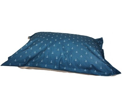 BeOneBreed Cloud Pillow Bed Navy Anchor M 27 x 36