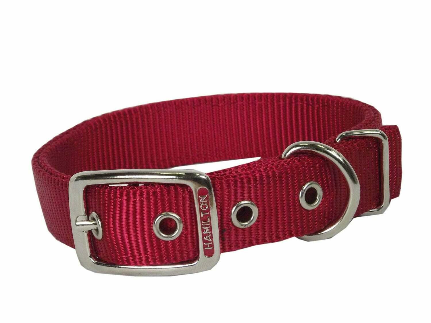 Hamilton Classic Double Thick Buckle Collar XXL 32", Colour: Red