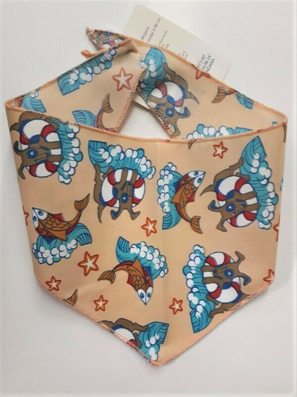 Bandanas Unlimited Nautical Beach Doggie Tan Bandana