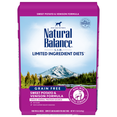 Natural Balance Dog Food Limited Ingredient Grain-Free Sweet Potato & Venison 10kg
