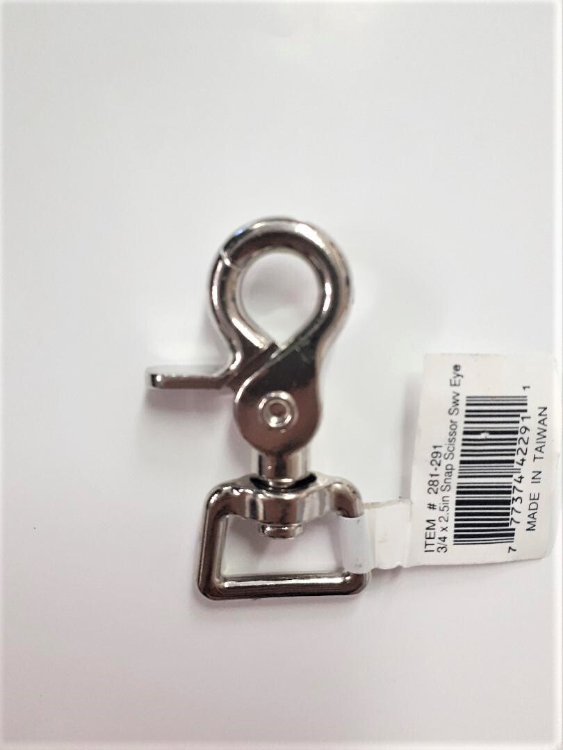 Kane Vet Supplies Scissor Snap Latch with Flat Loop Eye 3/4 x 2.5"