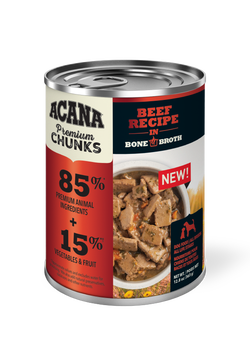Acana Dog Food Canned Premium Chunks Beef Recipe in Bone Broth 363g (12pk)