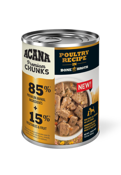 Acana Dog Food Canned Premium Chunks Poultry Recipe in Bone Broth 363g (12pk)