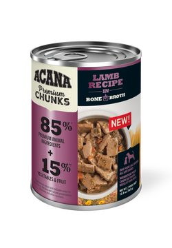 Acana Dog Food Canned Premium Chunks Lamb Recipe in Bone Broth 363g (12pk)