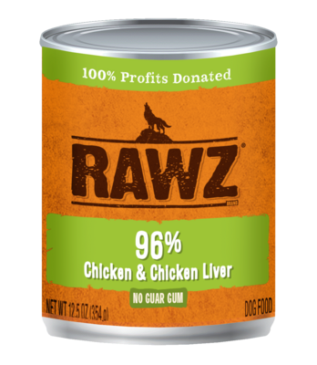 Rawz Dog Food Canned Chicken & Chicken Liver Pate 354g (12pk)