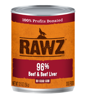 Rawz Dog Food Canned Beef & Beef Liver Pate 354g (12pk)
