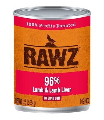 Rawz Dog Food Canned Lamb & Lamb Liver Pate 354g (12pk)