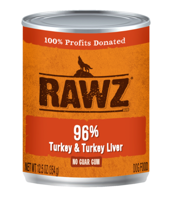 Rawz Dog Food Canned Turkey & Turkey Liver Pate 354g (12pk)