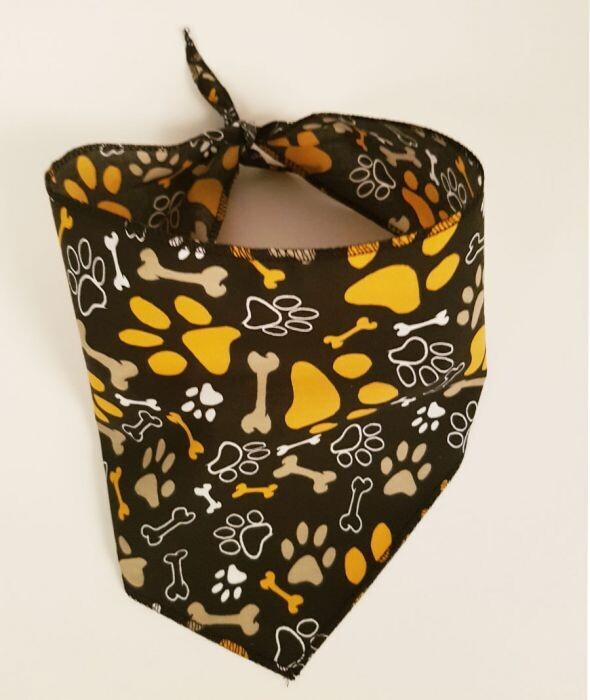 Bandanas Unlimited Halloween Bones & Paws Bandana L 29"