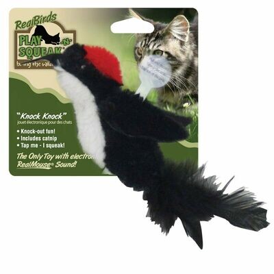 OurPets Knock Knock Realbirds Play-N-Squeak Bird