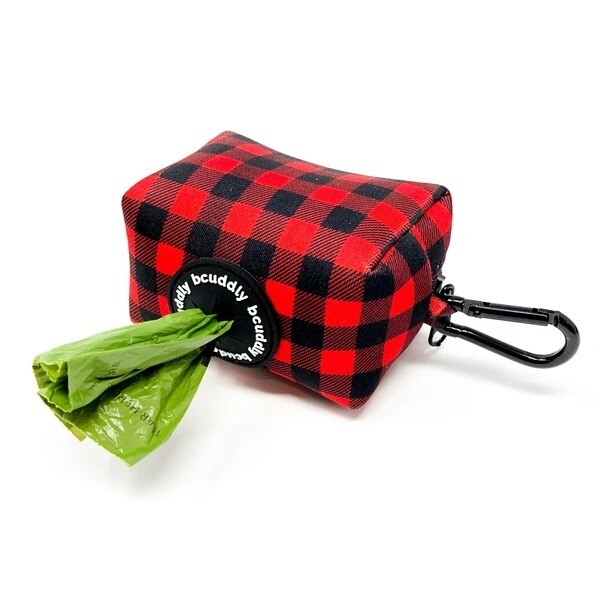 bcuddly Poop Bag Holder Red Plaid