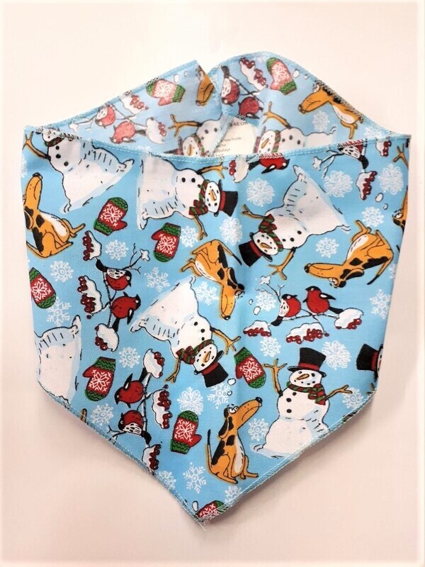 Bandanas Unlimited Winter Snowmen Blue Bandana