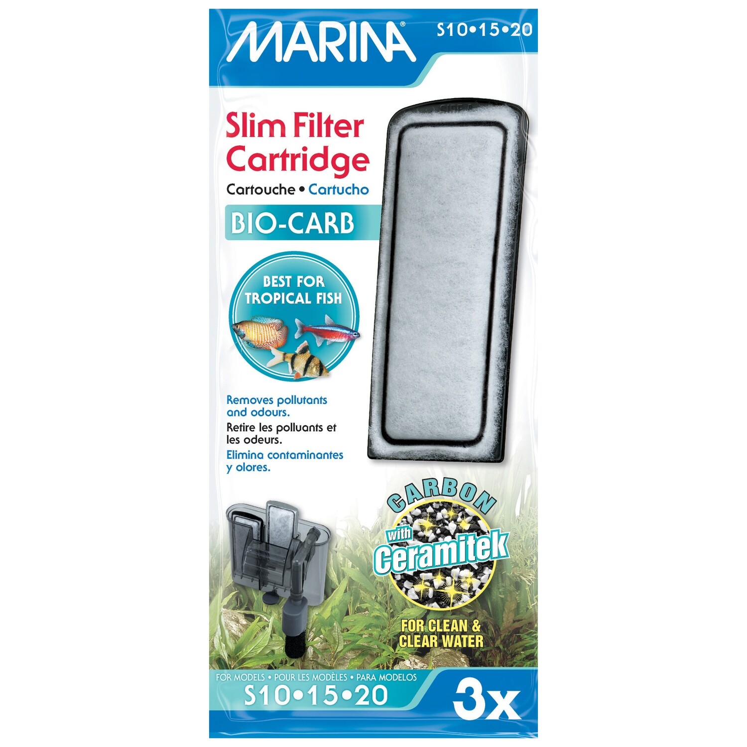 Marina Bio Carb Cartridge for Slim Filters 3pk