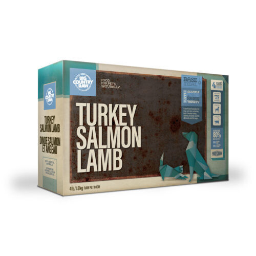 Big Country Raw Turkey, Salmon, Lamb Carton 4lb
