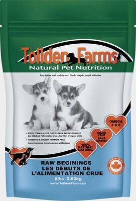 Tollden Farms Raw Beginnings Puppy Formula 8lb/3.63kg