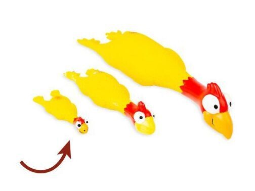 Bud'Z Latex Squeaker Chicken, Size: 5.5"
