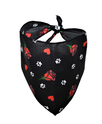 Bandanas Unlimited Valentine's Roses Black Bandana