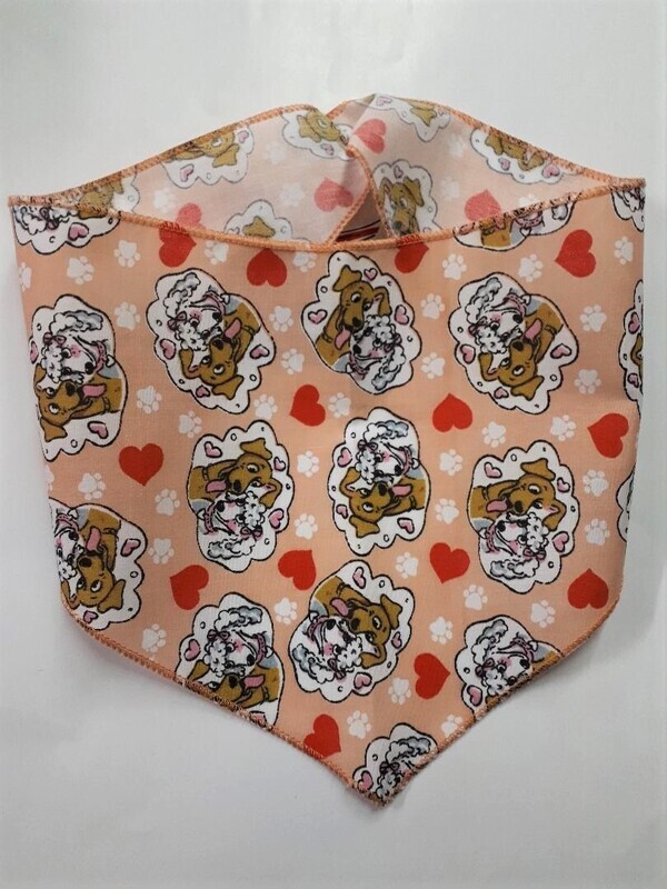 Bandanas Unlimited Valentine's Dog's In Love Light Pink Bandana