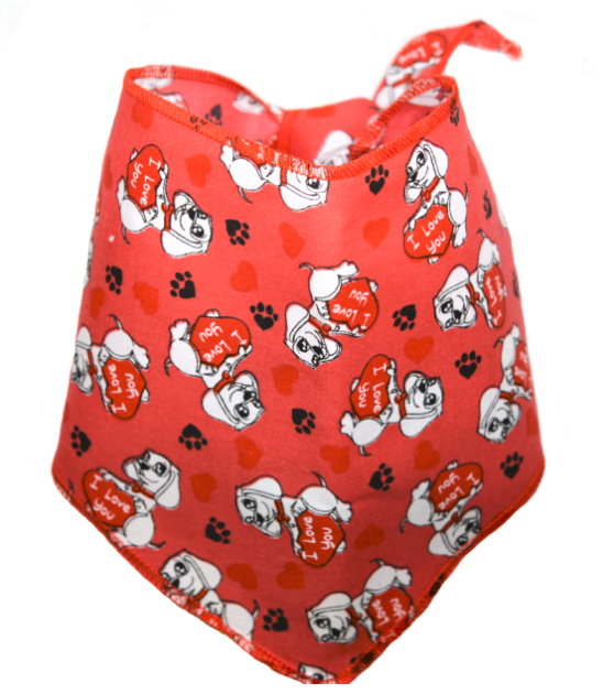 Bandanas Unlimited Valentine's I Love You Red Bandana