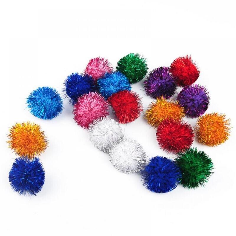 Kats Meow Glitter Pompoms M 3/4" 9pk